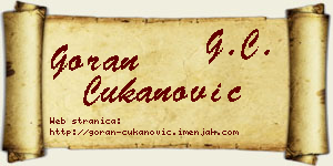 Goran Čukanović vizit kartica